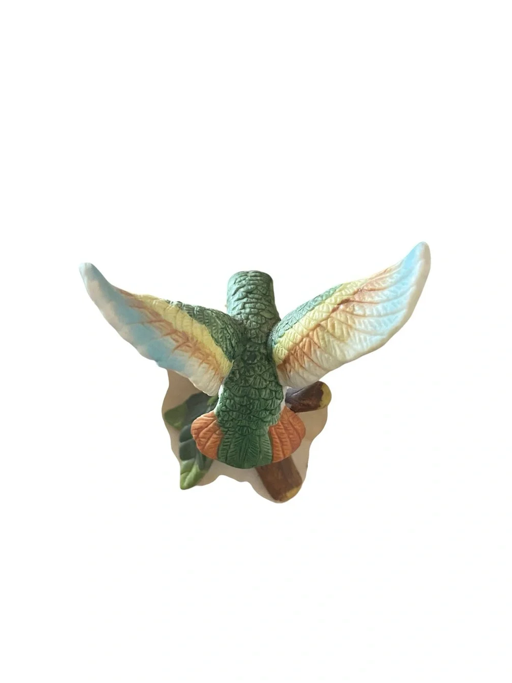 Vintage Italy Capodimonte Savastano ceramic candleholder & hummingbird figurine